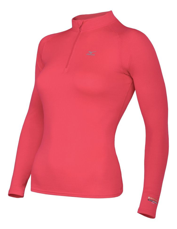 Womens Mizuno Breath Thermo Wool Mock Long Sleeve 1/2 Zip Technical Tops