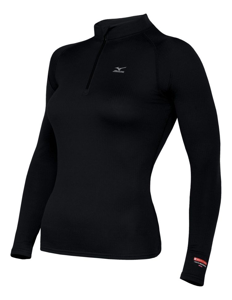 Womens Mizuno Breath Thermo Wool Mock Long Sleeve 1/2 Zip Technical Tops