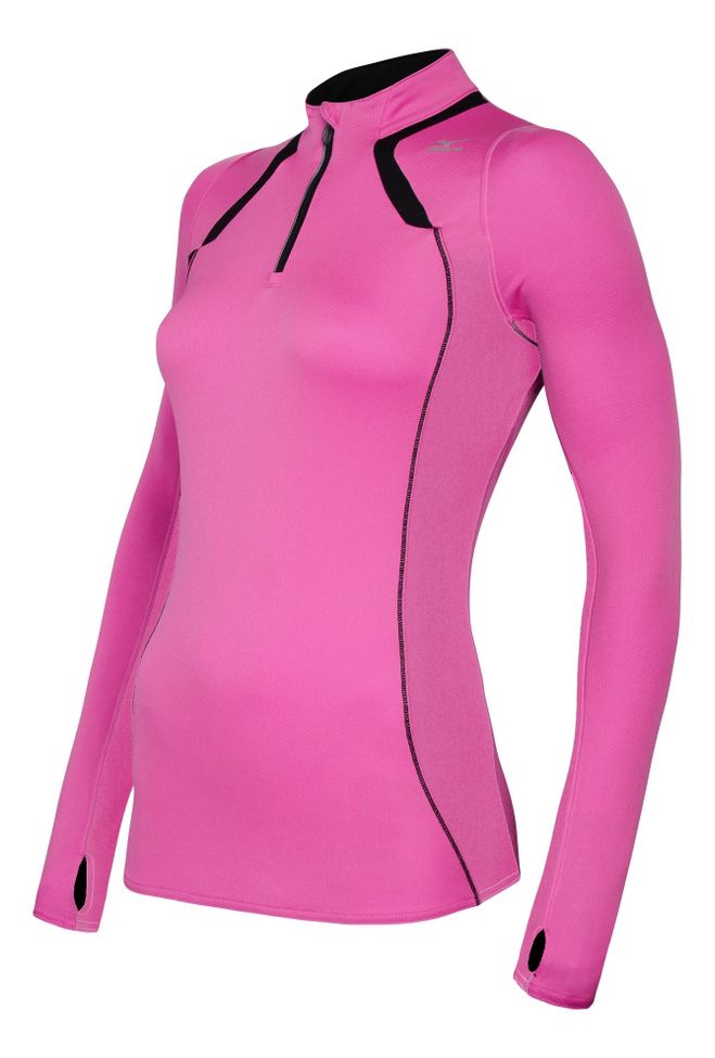 Womens Mizuno Breath Thermo Long Sleeve 1/2 Zip Technical Tops