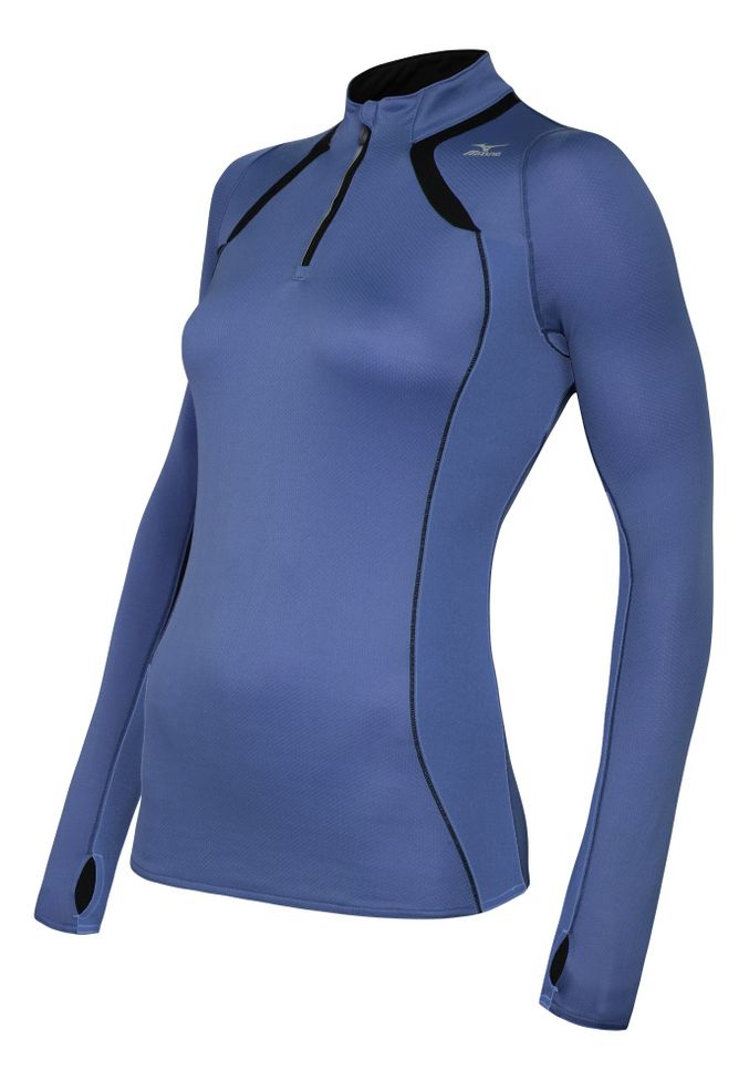 Womens Mizuno Breath Thermo Long Sleeve 1/2 Zip Technical Tops