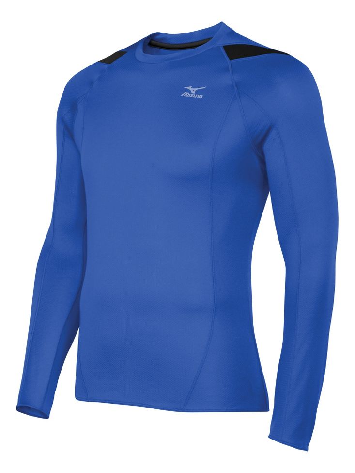 Mens Mizuno Breath Thermo Running Crew Long Sleeve No Zip Technical Tops