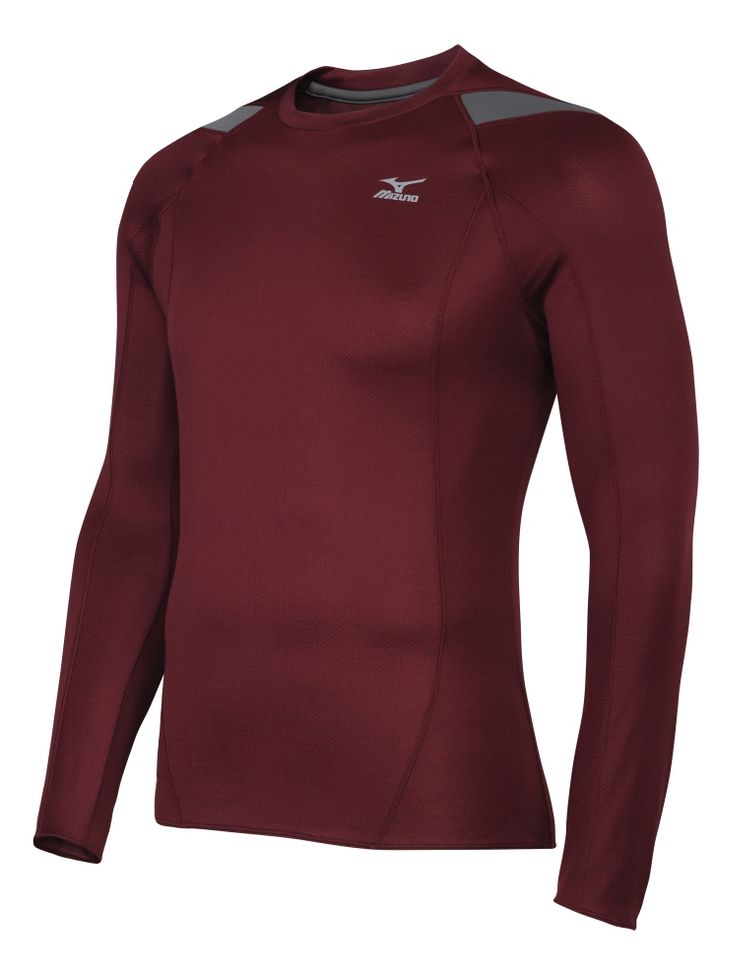 Mens Mizuno Breath Thermo Running Crew Long Sleeve No Zip Technical Tops