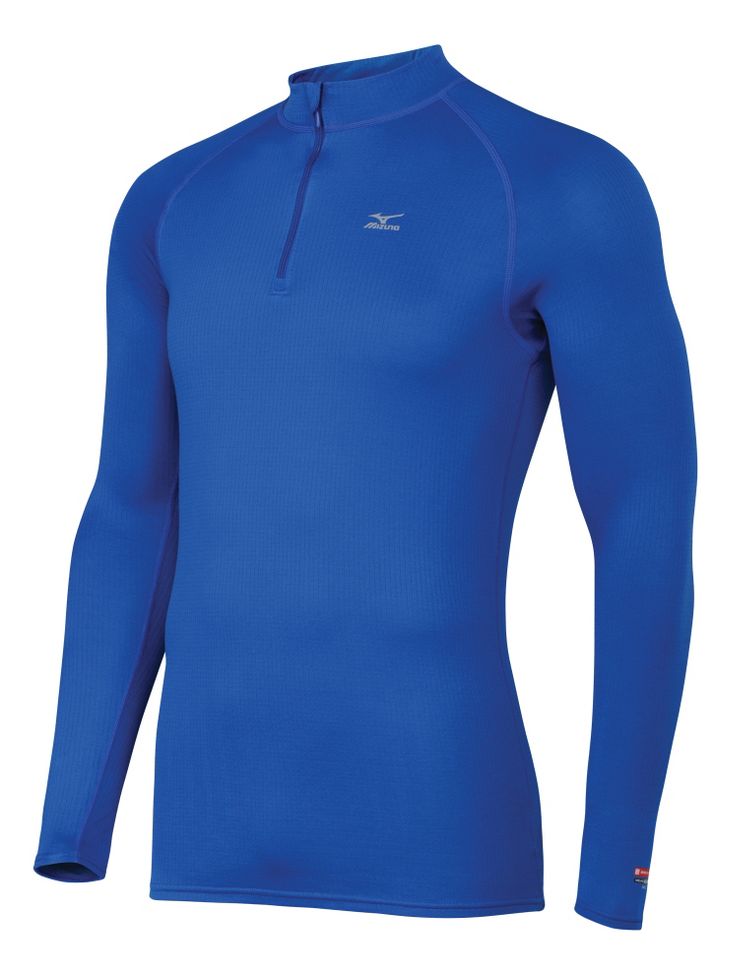 Mens Mizuno Breath Thermo Wool Mock Long Sleeve 1/2 Zip Technical Tops