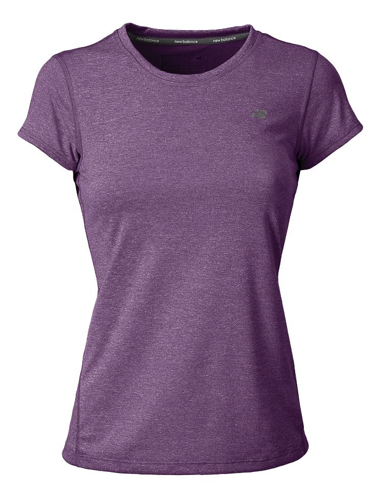 Womens New Balance Heathered Short Sleeve Technical Tops
