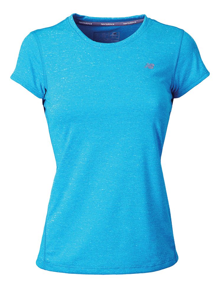 Womens New Balance Heathered Short Sleeve Technical Tops