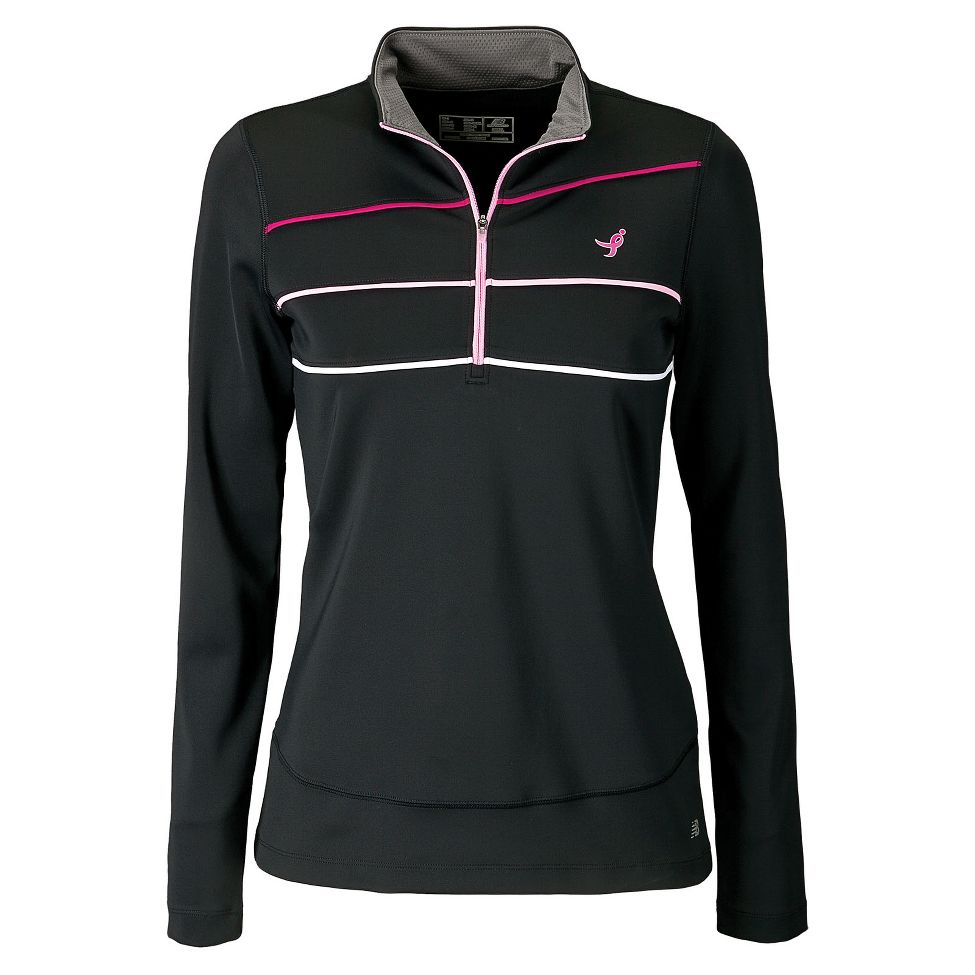 Womens New Balance Komen 1/4 Zip Long Sleeve 1/2 Zip Technical Tops