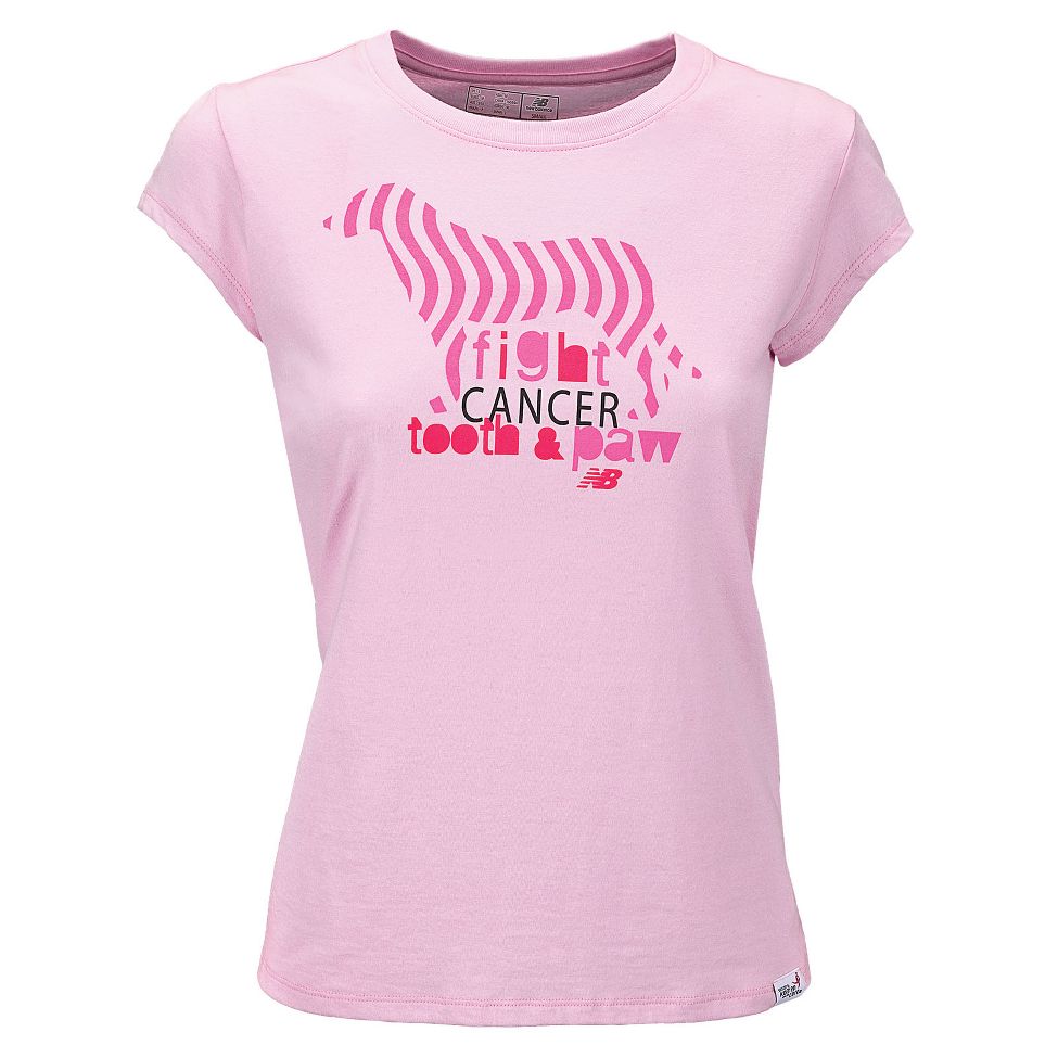Womens New Balance Tooth and Paw Short Sleeve Technical Tops