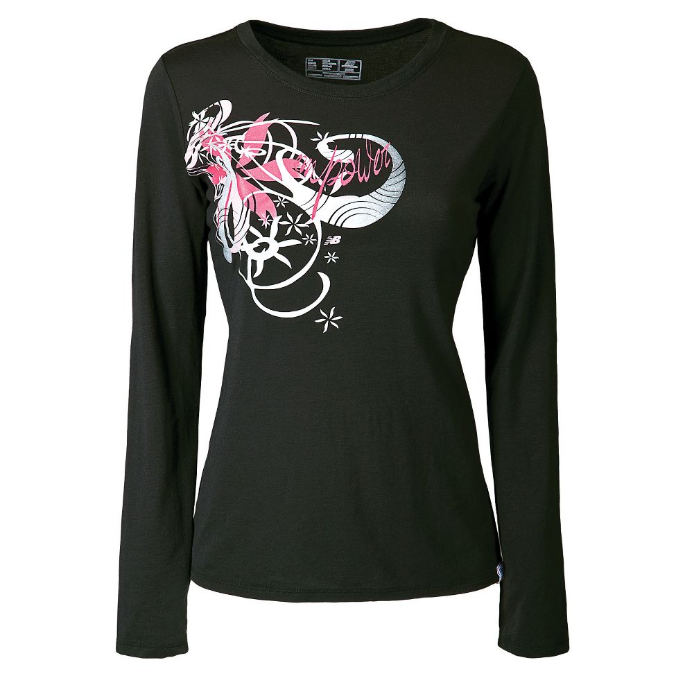 Womens New Balance Empower Tee Long Sleeve No Zip Technical Tops