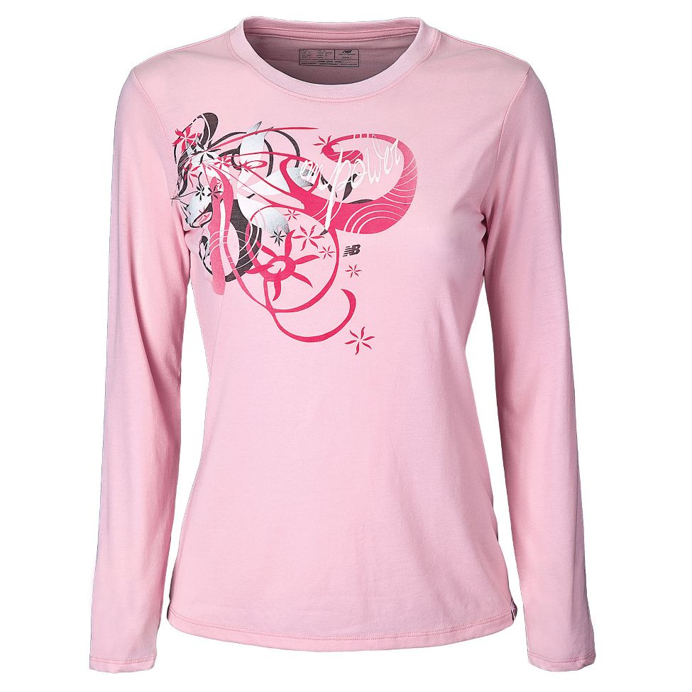 Womens New Balance Empower Tee Long Sleeve No Zip Technical Tops