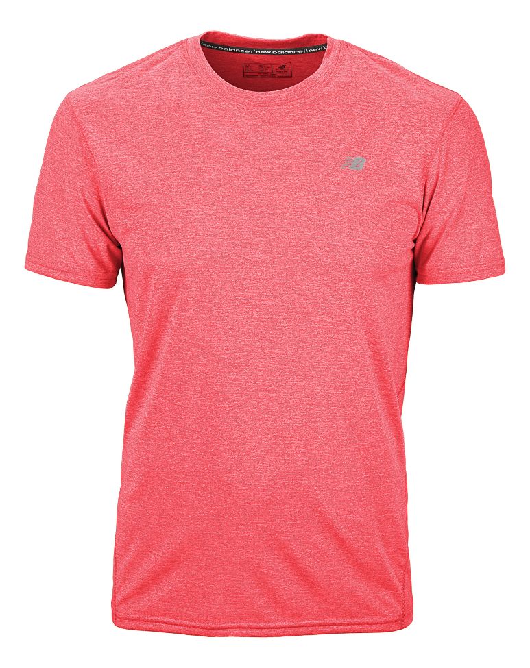 Mens New Balance Heathered Short Sleeve Technical Tops