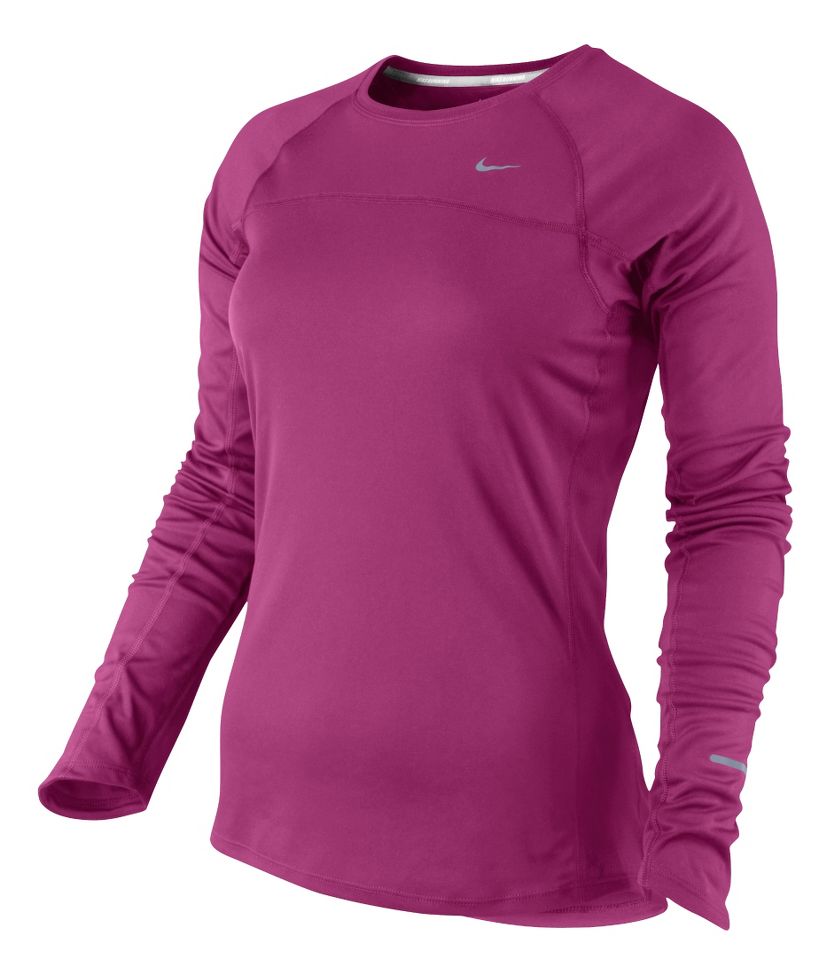 Womens Nike Miler Long Sleeve No Zip Technical Tops
