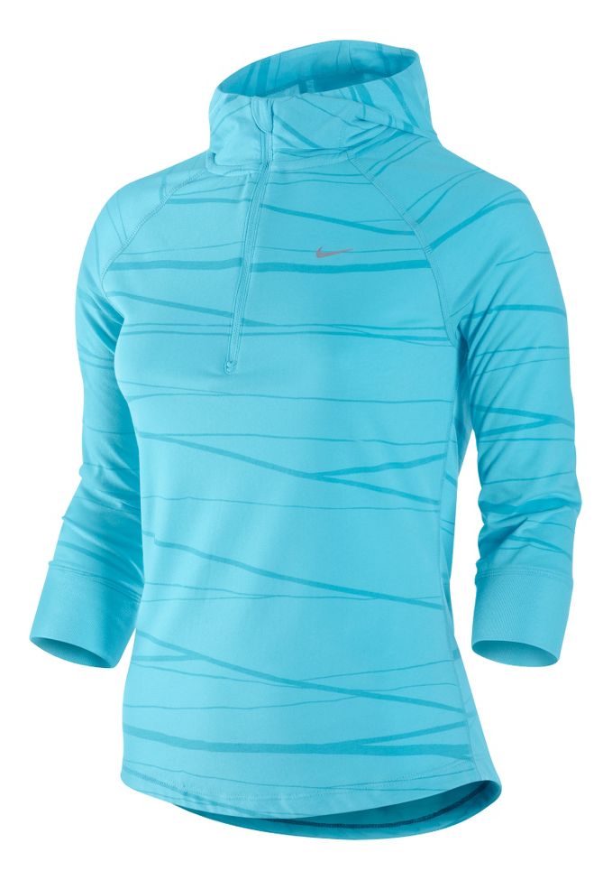 Womens Nike Soft Hand Hoody Tee Long Sleeve 1/2 Zip Technical Tops