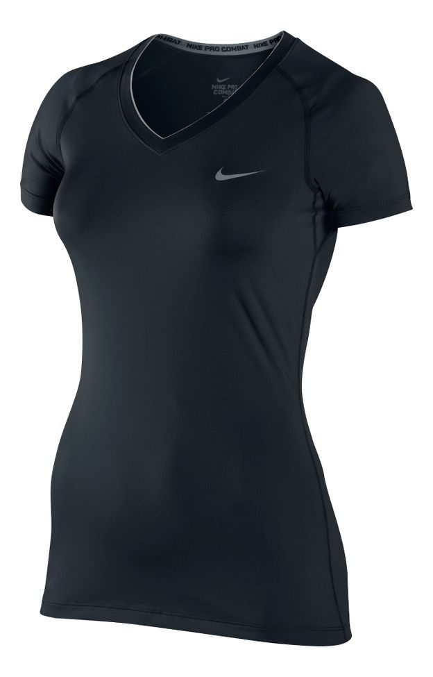 Womens Nike Pro V Neck II Short Sleeve Technical Tops