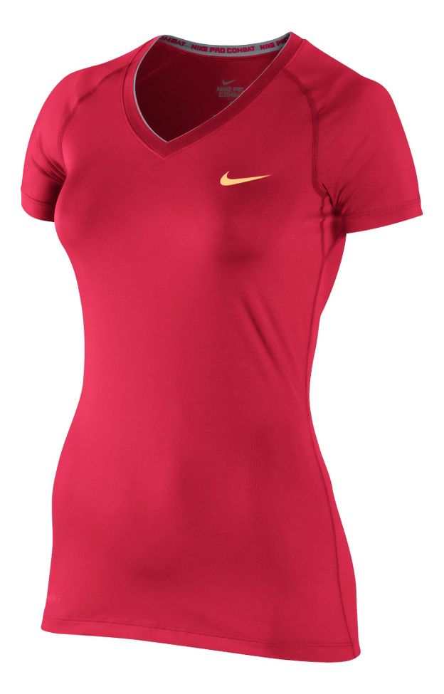 Womens Nike Pro V Neck II Short Sleeve Technical Tops