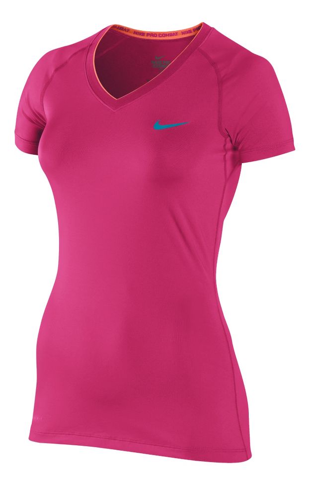 Womens Nike Pro V Neck II Short Sleeve Technical Tops