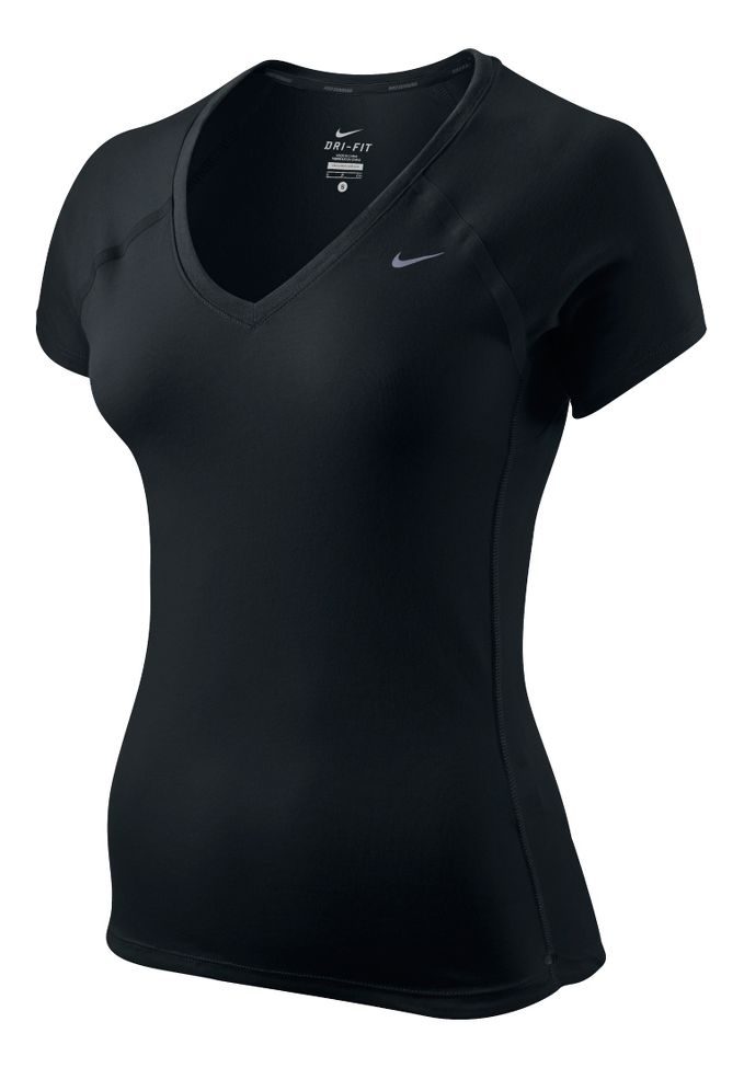 Womens Nike Tailwind V Neck Short Sleeve Technical Tops