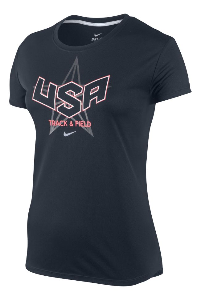 Womens Nike Challenger T+F Country Short Sleeve Technical Tops