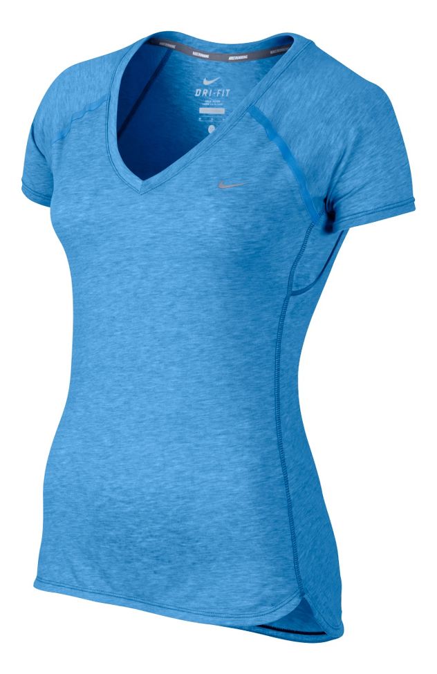 Womens Nike Tailwind V Neck Short Sleeve Technical Tops