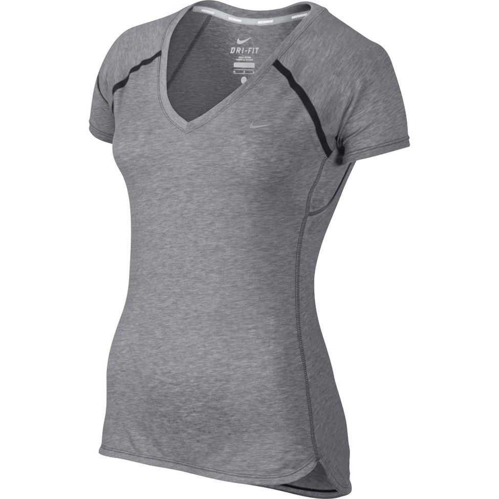 Womens Nike Tailwind V Neck Short Sleeve Technical Tops