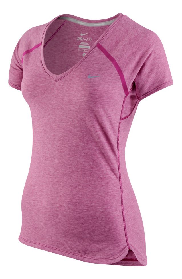 Womens Nike Tailwind V Neck Short Sleeve Technical Tops
