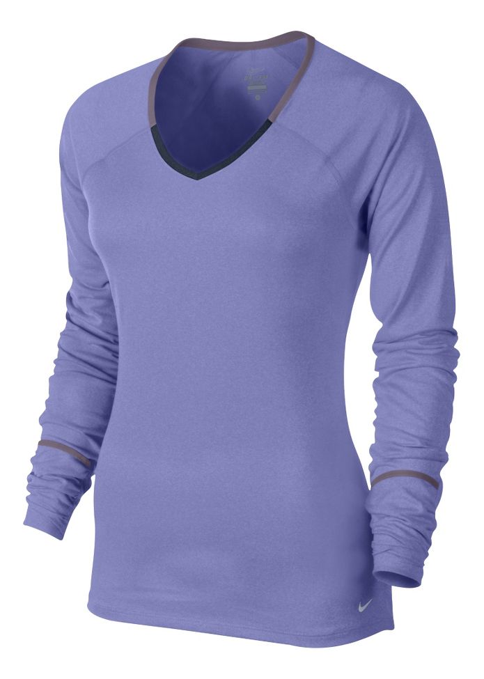 Womens Nike Relay Long Sleeve No Zip Technical Tops