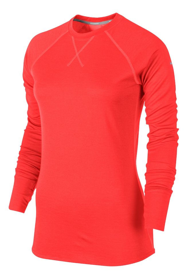 Womens Nike Wool Crew Long Sleeve No Zip Technical Tops