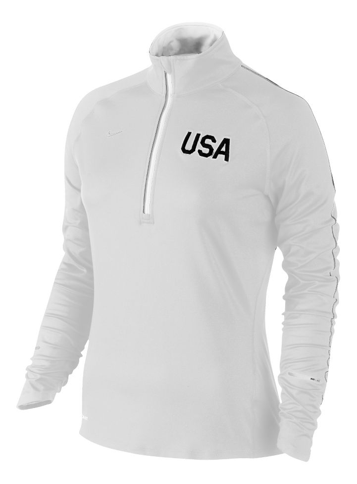 Womens Nike USA Element Long Sleeve 1/2 Zip Technical Tops
