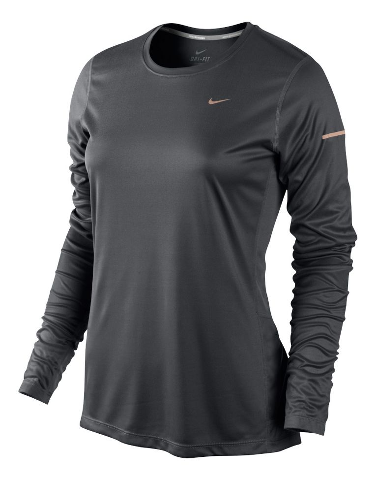 Womens Nike Miler Top Long Sleeve No Zip Technical Tops