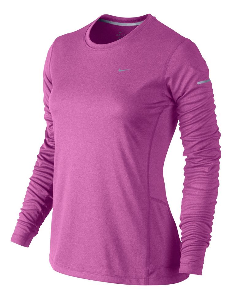 Womens Nike Miler Top Long Sleeve No Zip Technical Tops