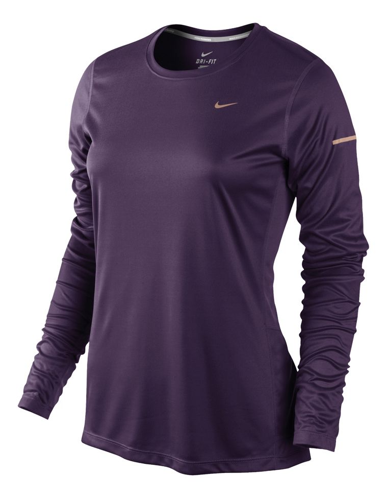 Womens Nike Miler Top Long Sleeve No Zip Technical Tops