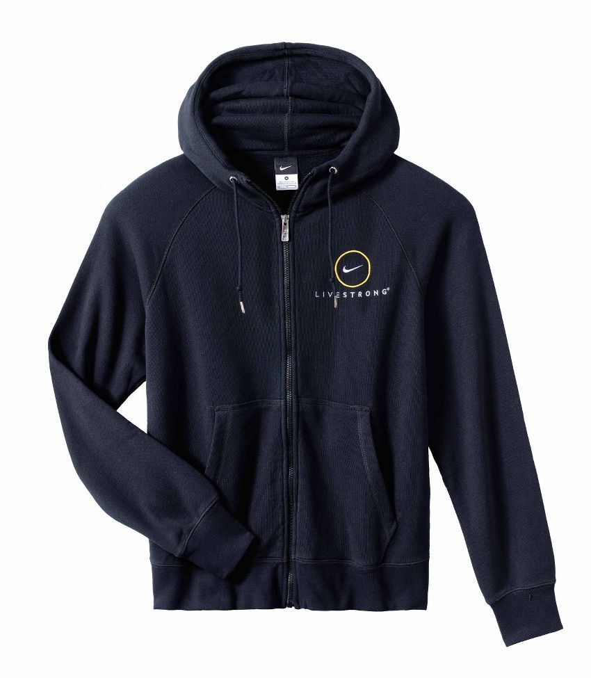 Mens Nike LIVESTRONG Full Zip Player Hoody Warm-Up Hooded Jackets