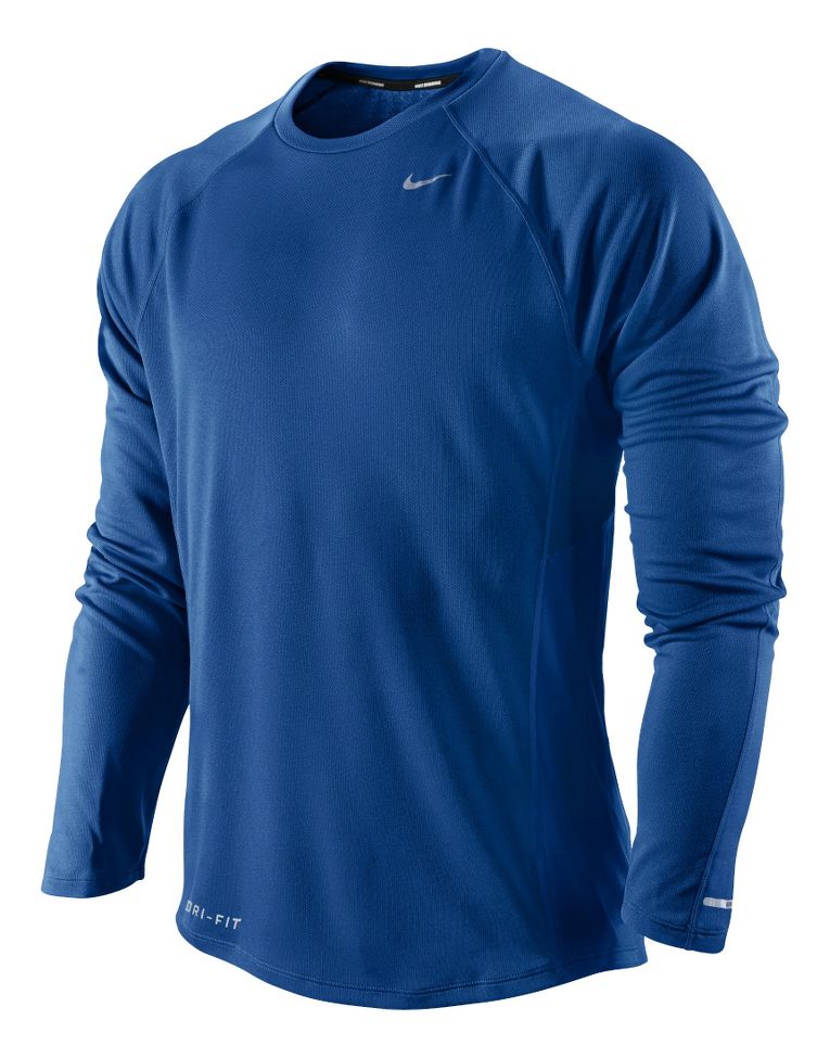 Mens Nike Miler UV Long Sleeve No Zip Technical Tops