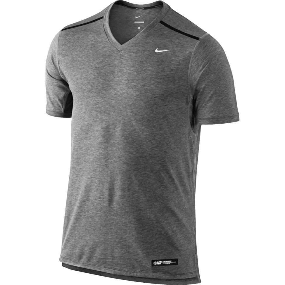 Mens Nike Tailwind V Neck Short Sleeve Technical Tops