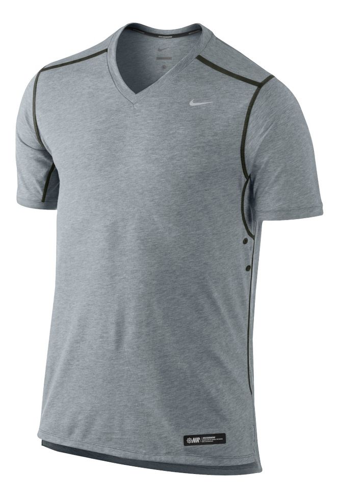 Mens Nike Tailwind V Neck Short Sleeve Technical Tops