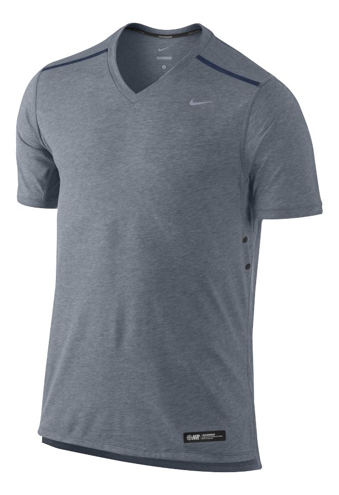 Mens Nike Tailwind V Neck Short Sleeve Technical Tops