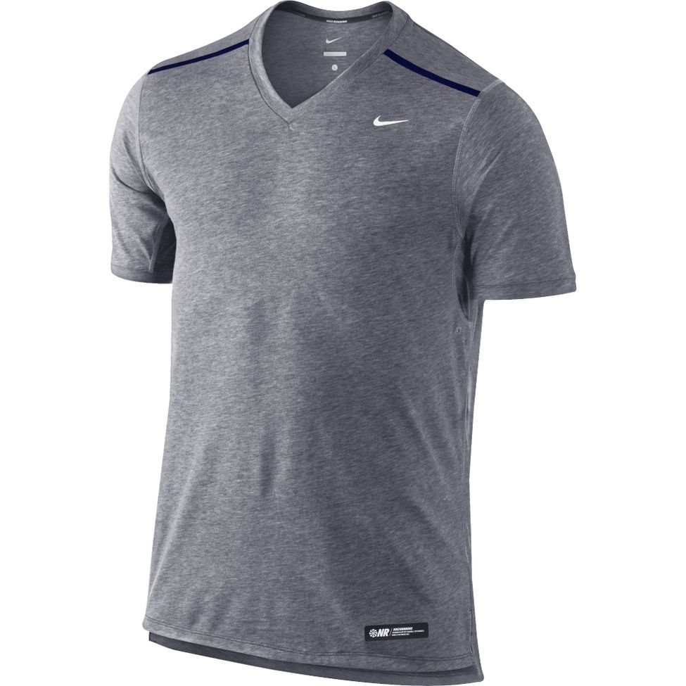 Mens Nike Tailwind V Neck Short Sleeve Technical Tops