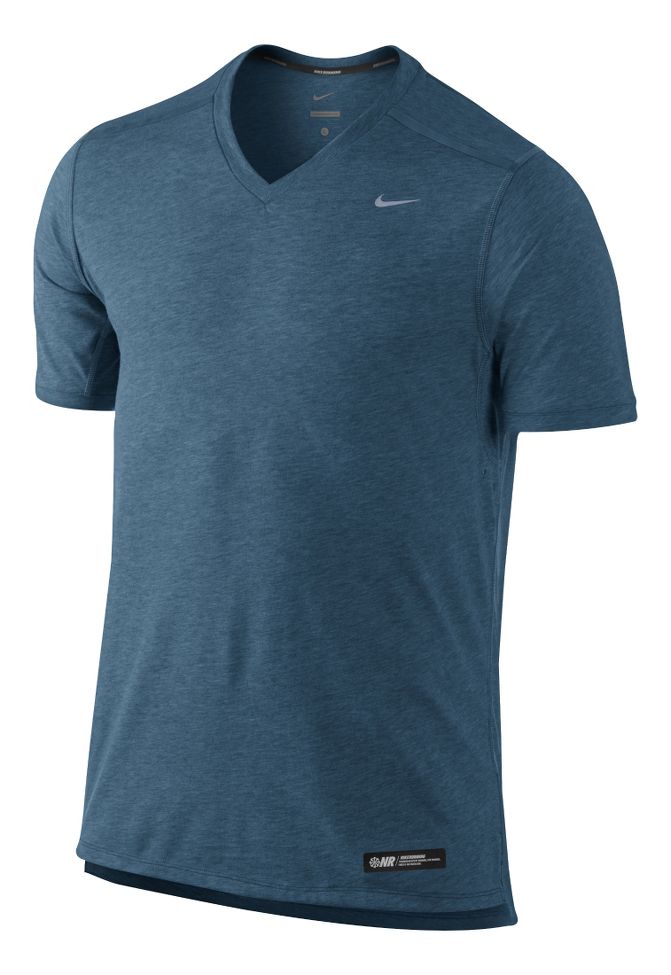 Mens Nike Tailwind V Neck Short Sleeve Technical Tops