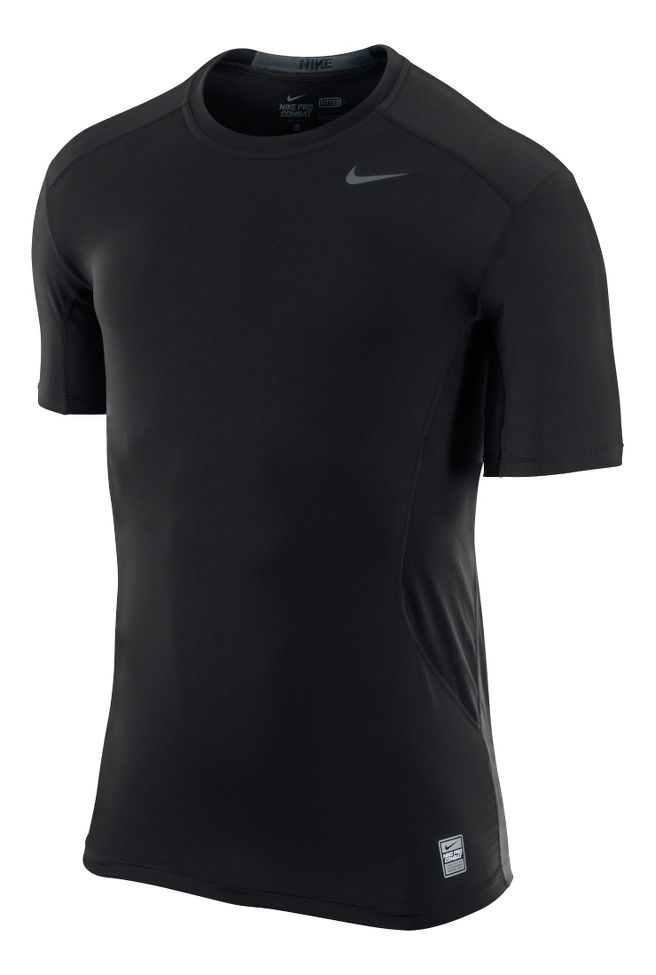 Mens Nike Pro Combat Fitted Crew Short Sleeve Technical Tops