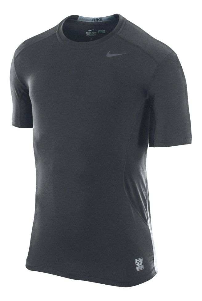 Mens Nike Pro Combat Fitted Crew Short Sleeve Technical Tops