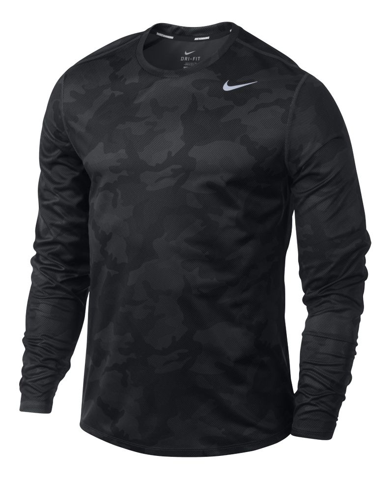 Mens Nike Sublimated Camo Long Sleeve No Zip Technical Tops