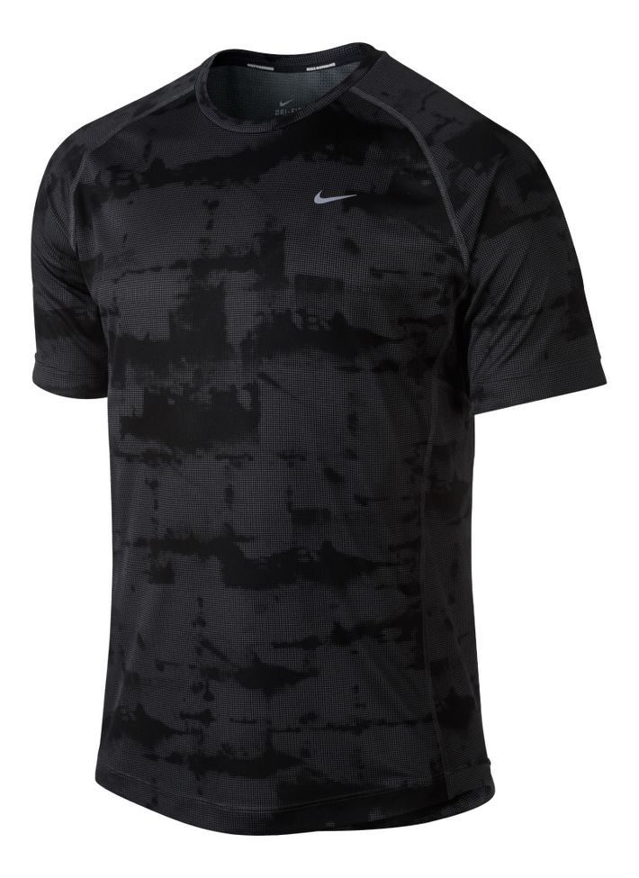Mens Nike Miler Graphic Short Sleeve Technical Tops