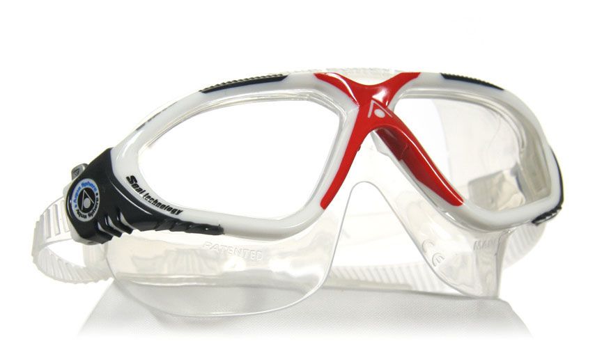 Aqua Sphere Vista Clear Lens Goggle - White/Red Goggles