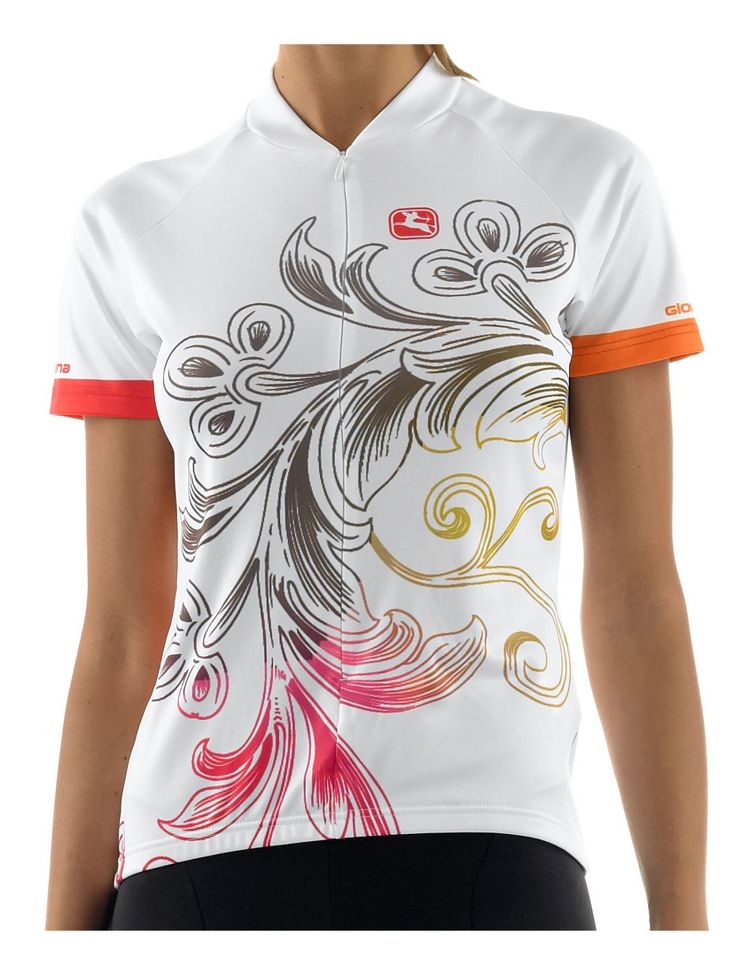 Giordana Arts Crush Short Sleeve Jersey - White Cycling Technical Tops