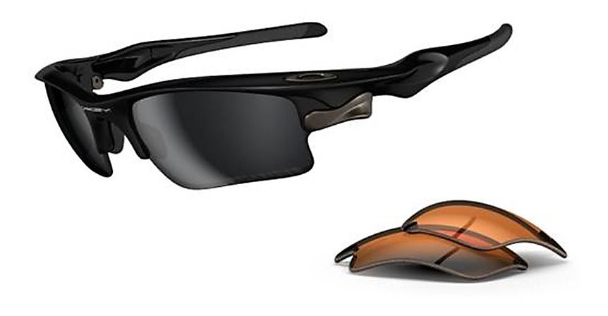 Oakley Fast Jacket XL Polished Black Sunglass - Black Iridium Lens Sunglasses
