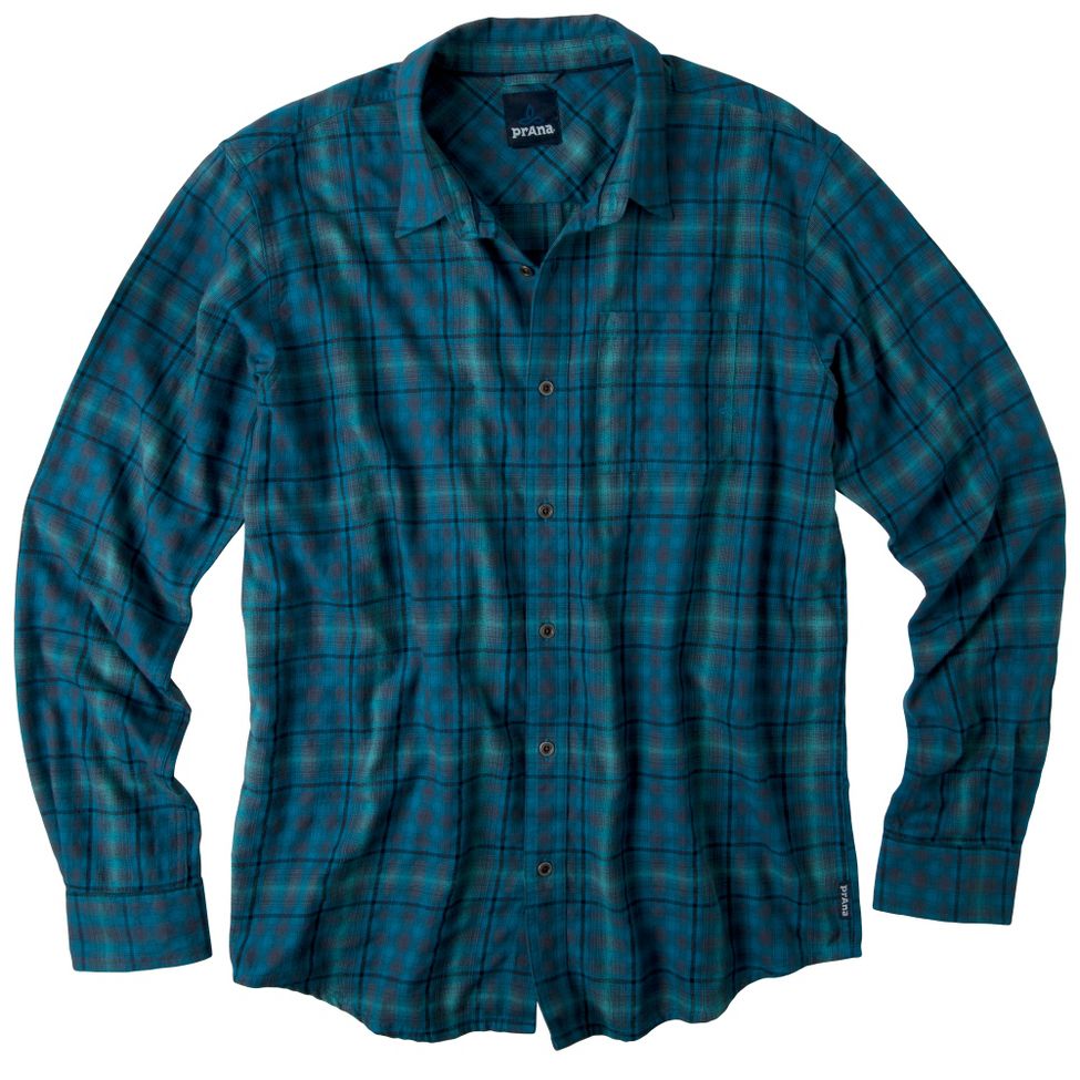 Mens Prana Catawba Woven Long Sleeve No Zip Technical Tops