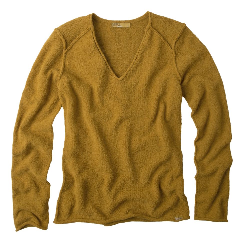 Womens Prana Chenille V-Neck Long Sleeve No Zip Technical Tops