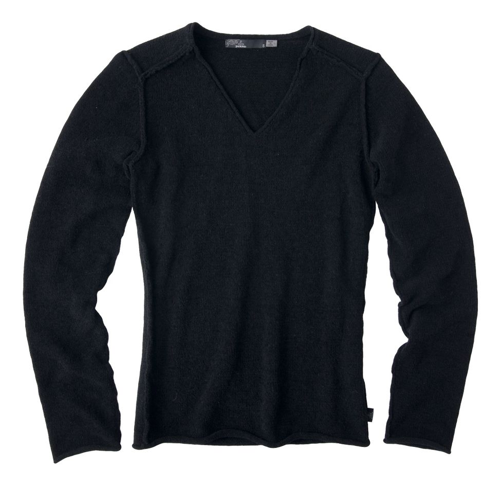 Womens Prana Chenille V-Neck Long Sleeve No Zip Technical Tops