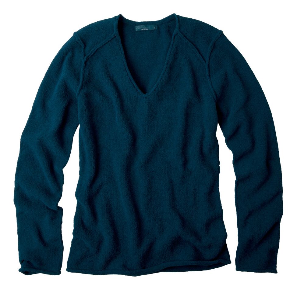 Womens Prana Chenille V-Neck Long Sleeve No Zip Technical Tops