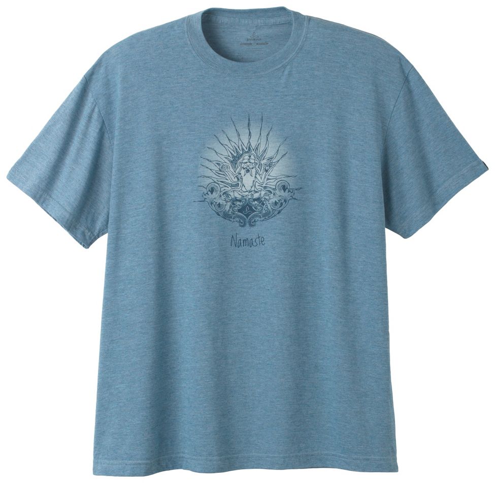 Mens Prana Guru Heathered Tee Short Sleeve Technical Tops