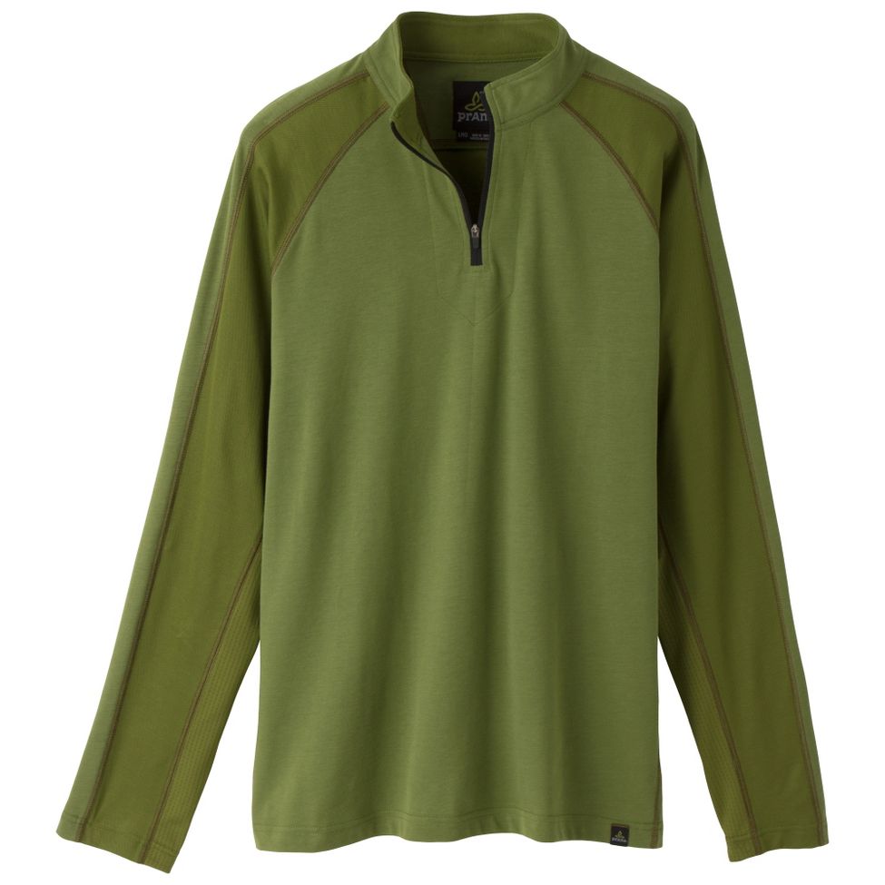 Mens Prana Joshua Quarter Zip Long Sleeve No Zip Technical Tops